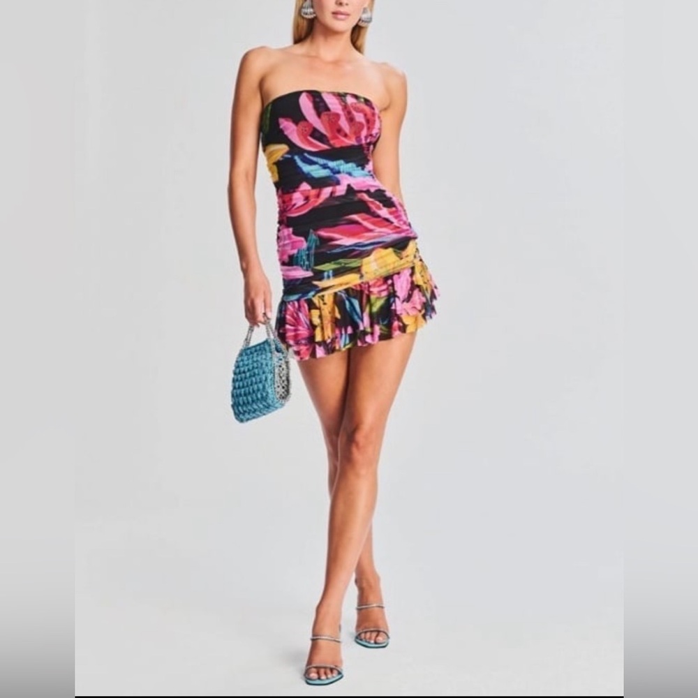 Rococo Black Floral Mini Dress
